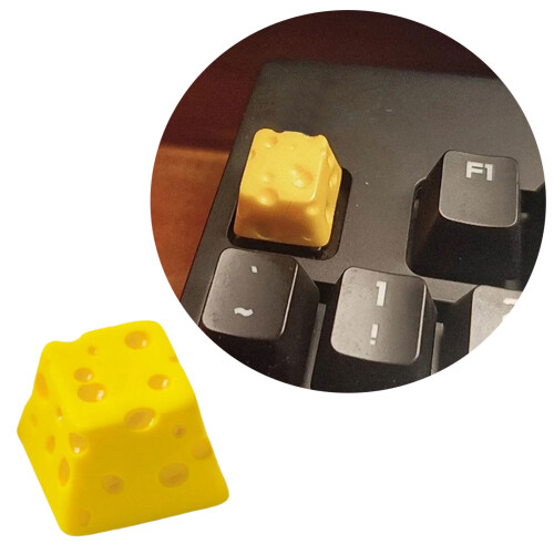 Artistic Cheese Shaped Resins Keycap Universal Crosses Stem For 1