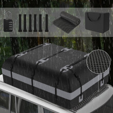 (Grey) Large Car Roof Box 600L Rooftop Cargo Carrier Bag Waterproof