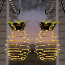 2er-Pack Solar-Hängelaternen für den Außenbereich – 60 LEDs, wasserdicht, Solar-Ananas-Design, für Garten, Hof, Veranda, Rasen und Hinterh