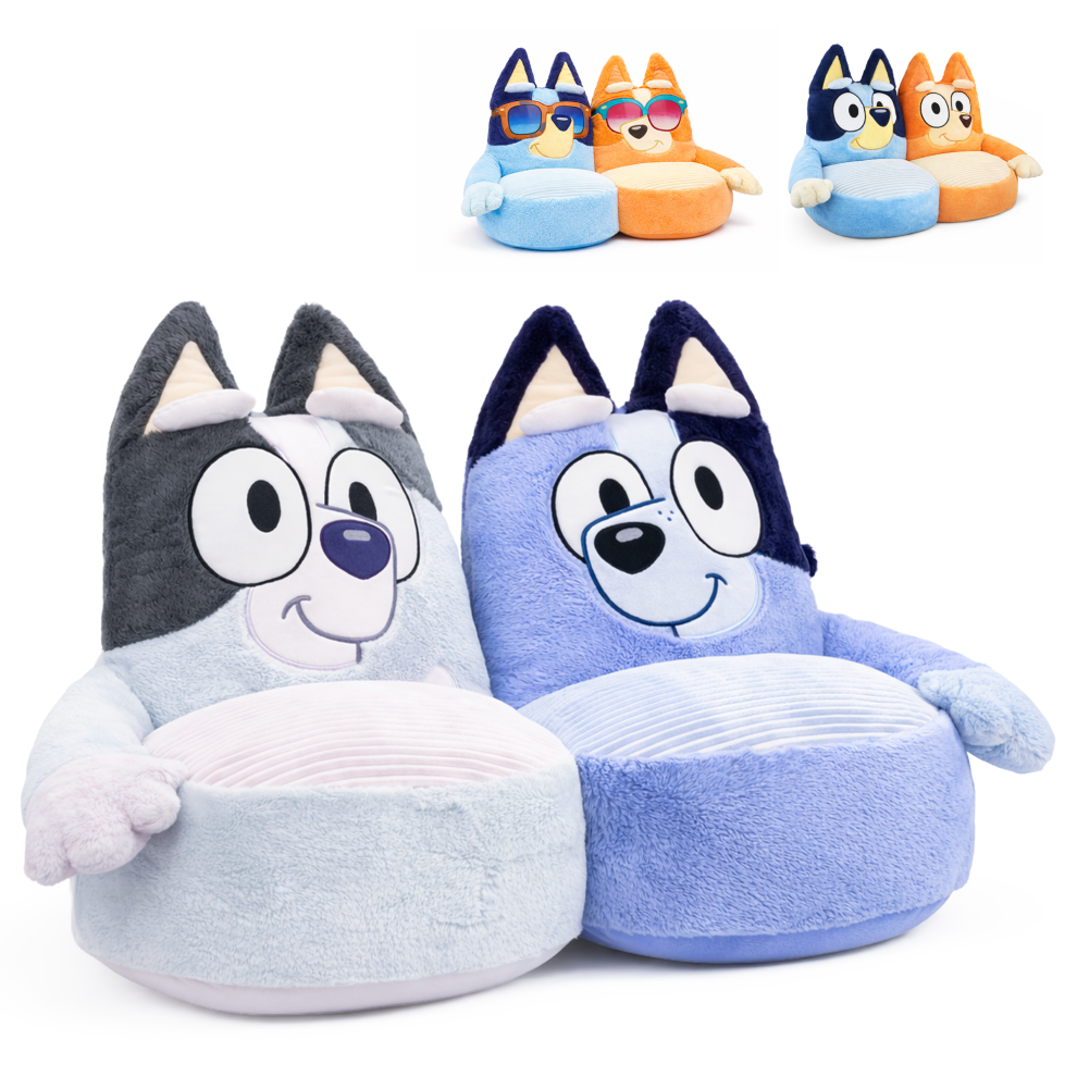 Bluey Muffin & Socks Kids Plush Sofa Chair, 70Cm Soft Toddler Seat - Image 2