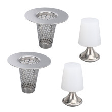 2 pezzi di filtri per lo scarico del lavello in acciaio inossidabile con tappo in silicone