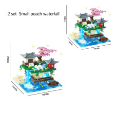(2 juegos de bloques pequeños, con caja) Juego de microbloques de construcción con temática del lago