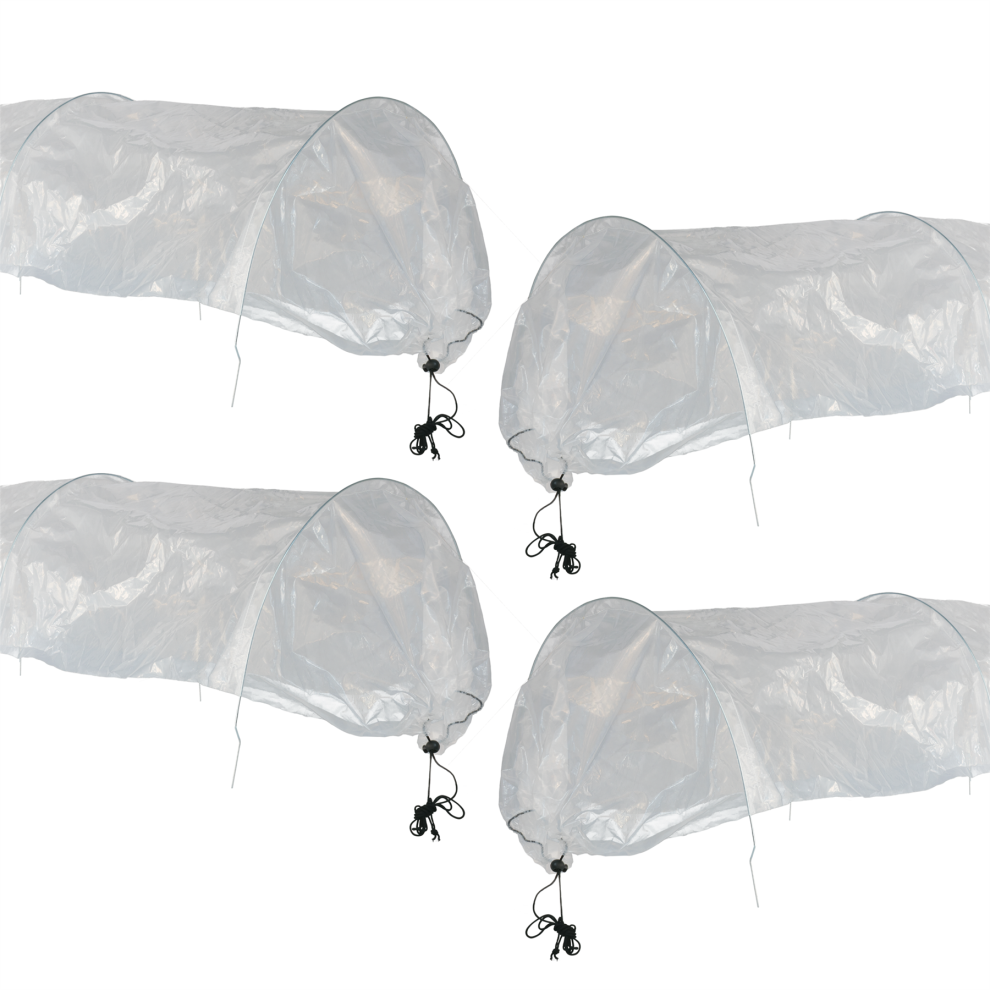 Kct 4 Pack 3M Pe Transparent Garden Allotment Grow Tunnel Cloche Plant Veg Protect Cover