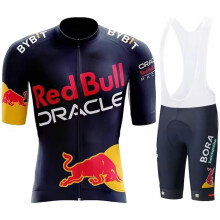 Maillot de ciclismo R-e-d B-u-l-l para hombre, ropa de hombre, chaqueta, culotte con tirantes, traje