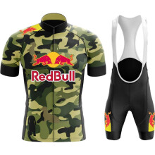 Conjunto de ropa de ciclismo: camiseta R-e-d B-u-l-l para hombre, camiseta profesional Tric_black_As