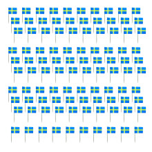 100 stuks kleurrijke nationale vlag taart decoraties-Zweden