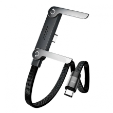 2-in-1-Ladekabel mit integriertem Ständer und Ladegerät, 240-W-Schnellladekabel mit integriertem Handyständer, sicheres und zuverlä