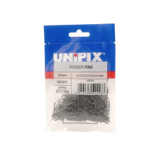 Unifix Bright Veneer Pins - 20mm, 50g Bag - UB9VP/010 - Box of 5