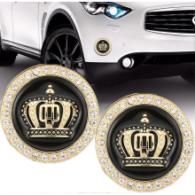 Nieuw product, 2 stuks 3D kroon diamant metalen auto-embleem sticker chroom auto badge sticker bumper sticker voor auto -H