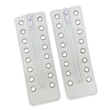 Lacets de chaussures à fermeture éclair, en-PU blanc 16 trous