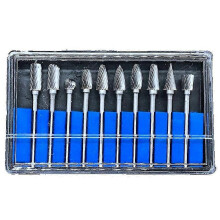 Juego de 10 fresas rotativas de doble corte de carburo de tungsteno