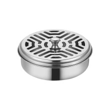 1 Stück tragbare Metall-Moskitospiralenschale mit Deckel, klassischer belüfteter Räucherstäbchenhalter für Garten, Wandern und Ang