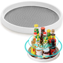 Organizer girevole compatto e salvaspazio, con design antiscivolo che garantisce una rotazione stabile per organizzare cucina, dispensa e bagno