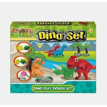 Dinosaur Dough Play Set - Boys Creative Toys - Includes 4 Colours Of Dough, +