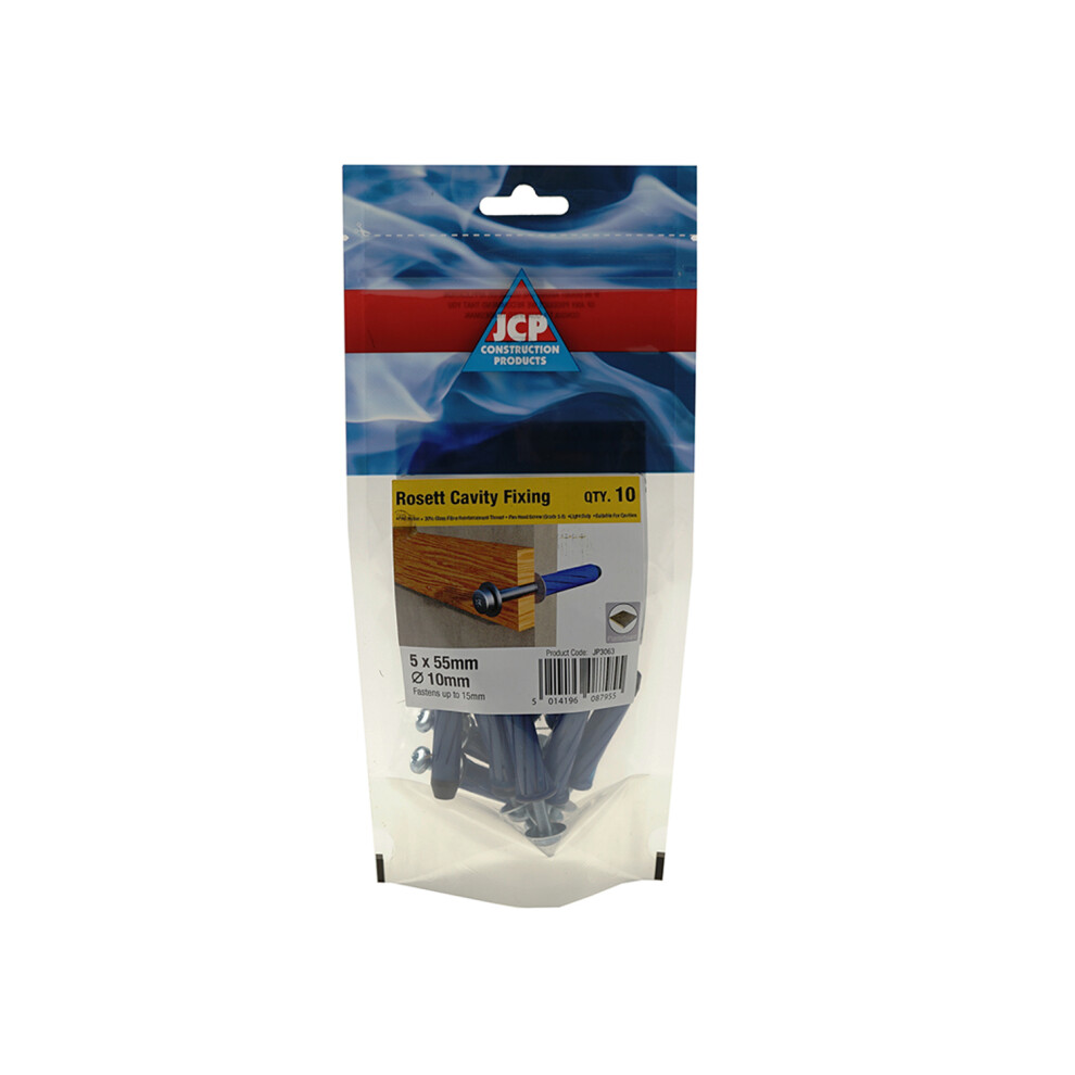 Jcp Fixings Rosett Cavity Fixings Blue - M5 X 55Mm - Fjpobr05055 - Box Of 50 5014196087955