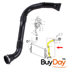 Turbo Intercooler Hose Pipe for 1.6L CDTi 120PS 136PS Engines, Air Intake Boost Hose, Fits Insignia A (Mk I) Models 2015-2017, 13419441, 1302288