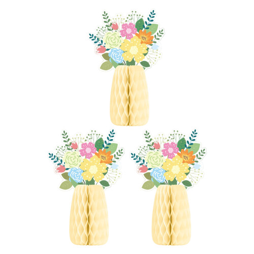 Colored Paper Vase Honeycomb for Easter Tabletop-Yellow 3