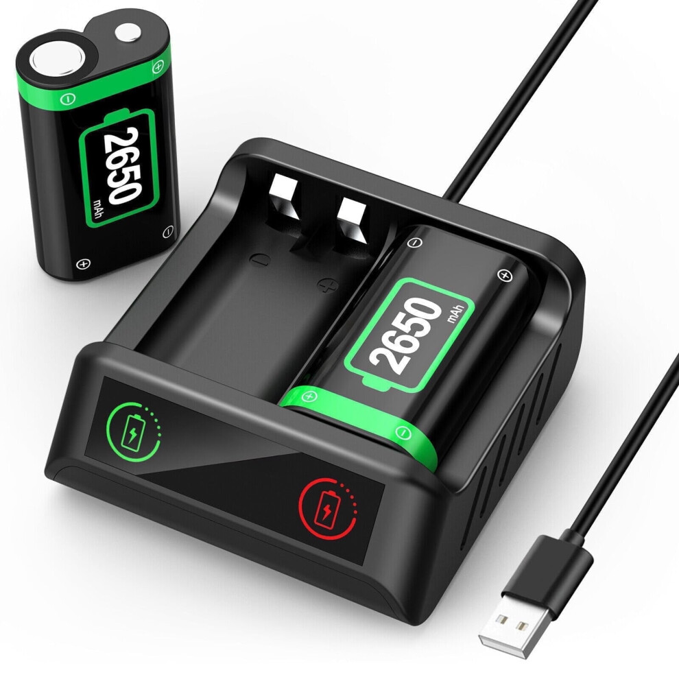 2-Pack Rechargeable Xbox Battery Pack With Charging Station 9450273232911