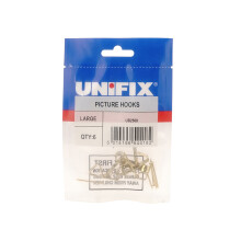 Unifix Picture Hooks Large - Bag of 6 - UB9TQPICHK/015 - Box of 30