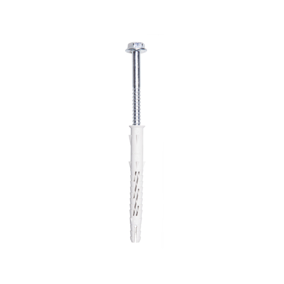 Jcp Fixings Eta Nylon Frame Fixings Hex Head Bzp Ce - 10 X 140Mm - Fjnff10140et - Box Of 50 8026533120475
