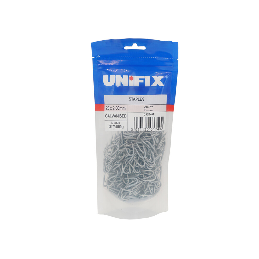 Unifix Galv Staples 40 X 4.00Mm - Pou9galvstap/020 - Box Of 5 5014196542423