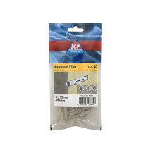 Jcp Fixings Universal Plugs 8 x 50mm - FJJBNUP08050 - Box of 200