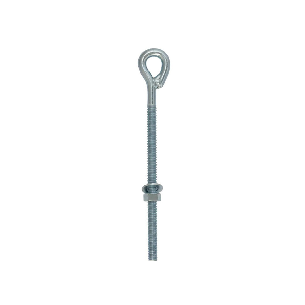 Bzp Straining Eye Bolts - Welded, 8 X 3/8, With Nut & Washer - Box Of 20 5014196054773