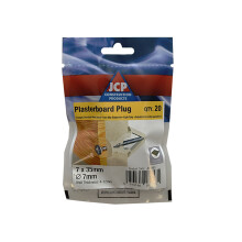 Jcp Fixings Plasterboard Plugs 7mm - FJJBPPLUG - Pack of 20 - Box of 100