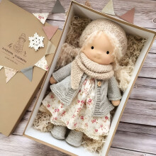 Waldorfpuppe, handgefertigt, gehäkelt, Vintage, 1 Stück