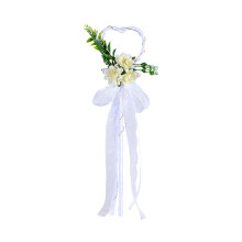 Wedding Flower Girls Wand Artificial Silk Flower Handheld-White