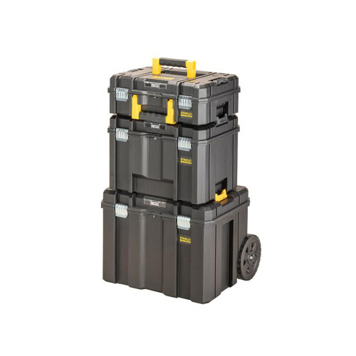 Stanley Tools FatMax PRO-STACK 3 Module Mobile Storage Tower with Shallow Box, Organiser Deep Box and Mobile Box