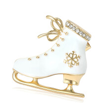 Creative Sporty Ski Ice Skate Shoe Brooches Unisex Alloy-White