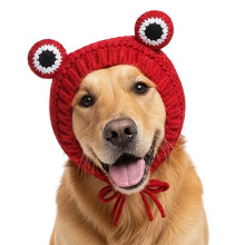 Flexibele puppy gebreide muts Warme wintertoevoeging voor-Rood