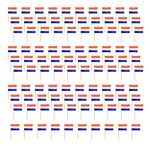 100Pcs National Flag Toothpick Cupcake Top-Netherlands