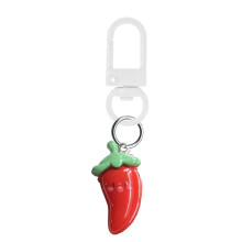 Colorful Vegetable Resin Keychain Lovely School Bag-red pepper