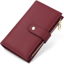 Women's Leather Trifold Wallet with RFID Blocking and Pen