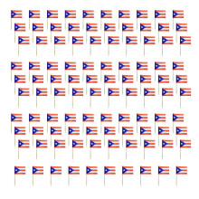 100Pcs Wooden Paper Toothpick Colorful National-Puerto Rico