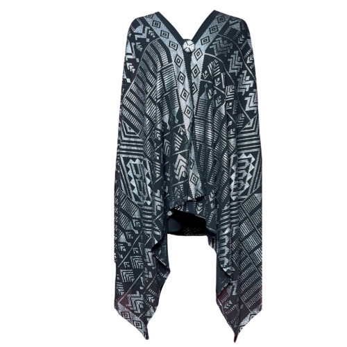 Trendy Multifunctional Scarf Shawl Chiffon-black silver