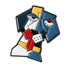 Broche colorée en forme d'animal abstrait, adaptée aux-QHXZ5106