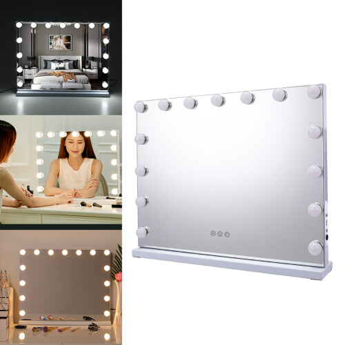 Rectangle Tabletop Hollywood Vanity Mirror with Lights 2