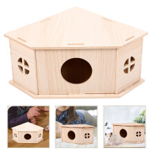 Chinchilla House Beige Holz 1 Stück