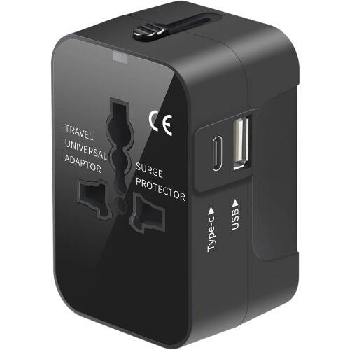 Universal rejseadapter med USB-C og USB-A porte