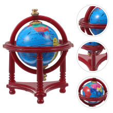 Mini globe en bois décoratif pour maison de poupée