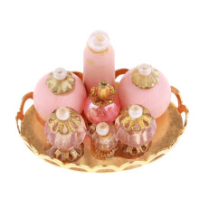 Miniatyr rosa parfymflaskor Set 1: 12 Dockhus