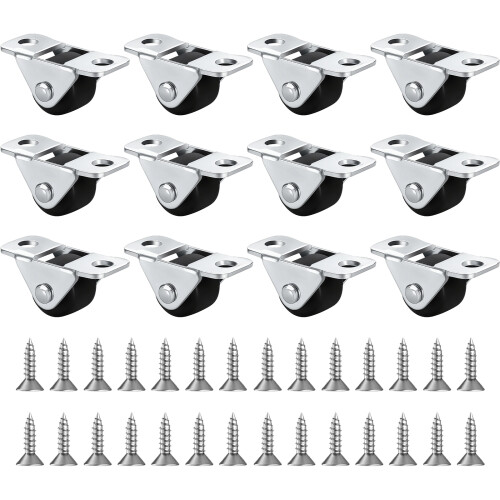 Base de roulettes rotatives silencieuses en-0,5 pouces
