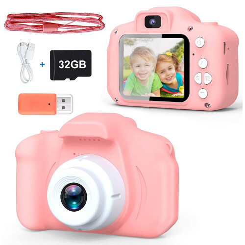 Ψηφιακή φωτογραφική μηχανή για παιδιά 1080p20MP ροζ ABS