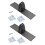 Fireplaces Screen Holder Brackets Feet Adjustable Metal-Black 1