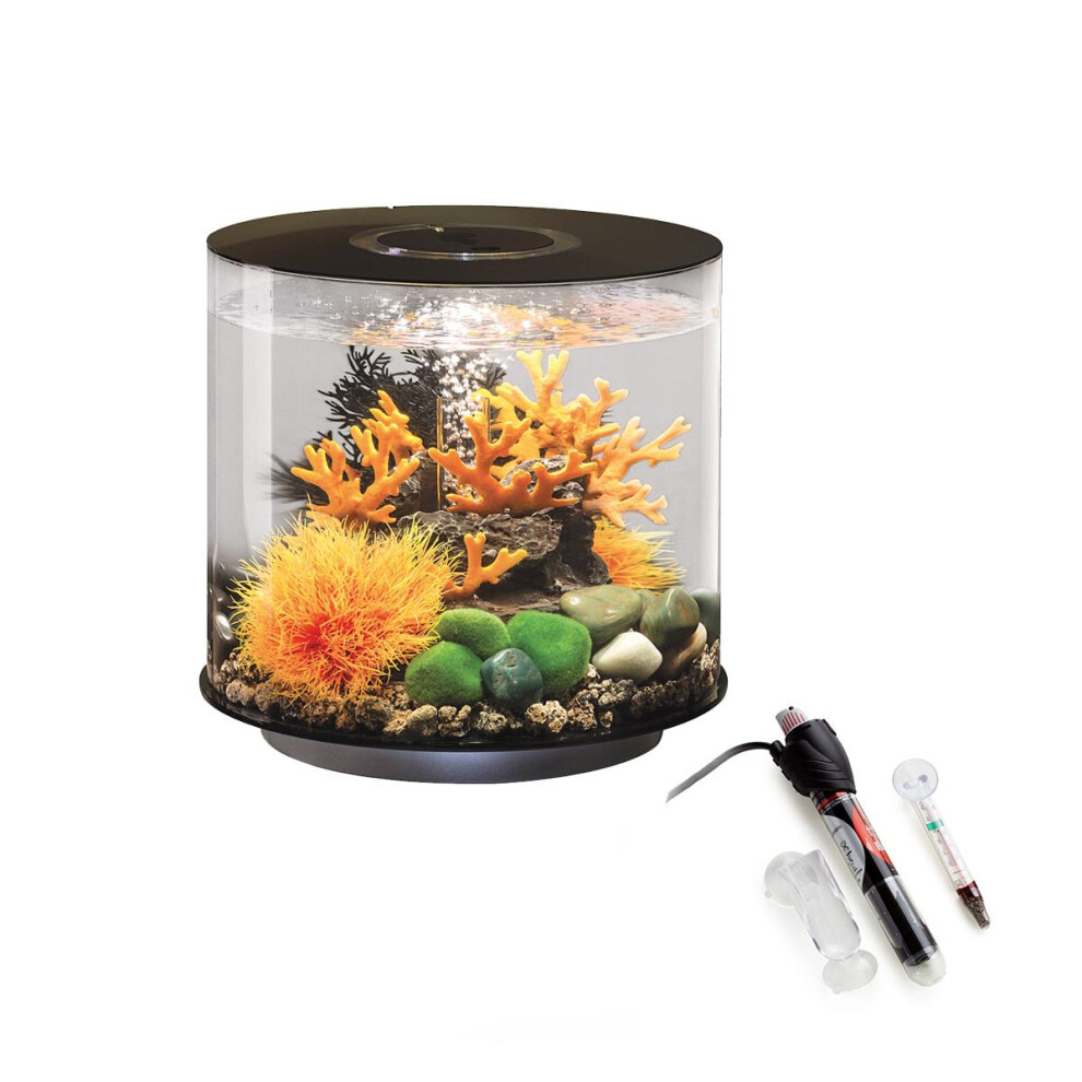 Biorb Tube 15L Aquarium, With Standard Led Lighting And Heater Pack Black