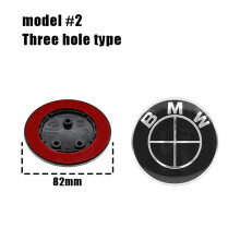(3 agujeros TODO negro, 2 piezas) 1/2 piezas 82 mm 74 mm Emblema del capó delantero del coche logoti