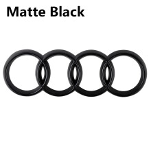 (Audi Negro Mate, Trasero 192mmX67mm) Logotipo de 4 Anillos ABS Cromado Negro para Audi A3 A4 A5 A6